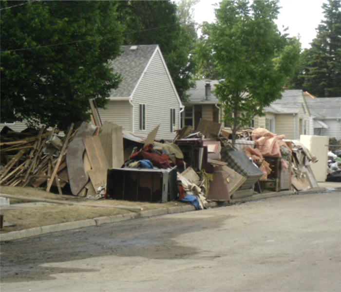 debris outside of home