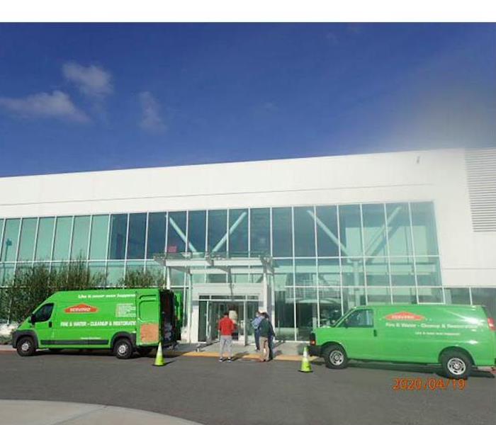 SERVPRO van infront of business.